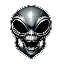 alien face tattoo design idea