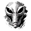 alien face tattoo design idea