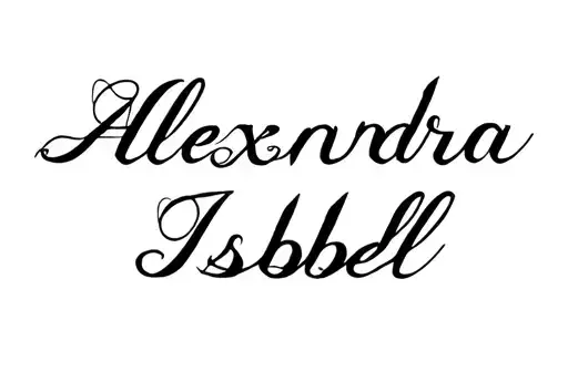 "Alexandra
Isabell" tattoo design idea