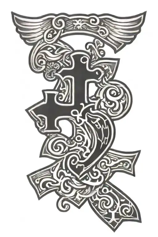 navy symbol and autism puzzle piece tattoo design idea