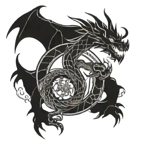 Ouroboros dragon tattoo design idea