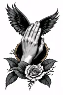 praying hand tattoo design idea