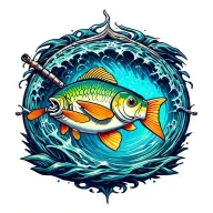 Fishing tattoo design idea