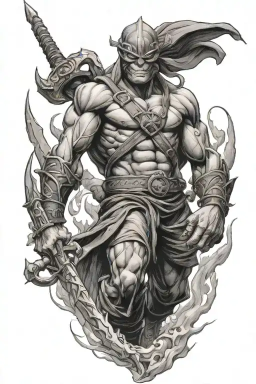 zues Poseidon Hades tmnt 1990 tattoo design idea