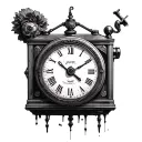 realistic time machine tattoo design idea