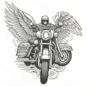 road harley davidson angel wings tattoo design idea