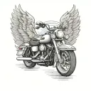 road harley davidson angel wings tattoo design idea