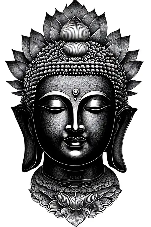Lotus buddha tattoo design idea
