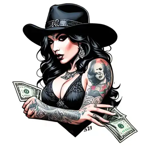gangster sleeve tattoos for sexy with money  tattoo design idea
