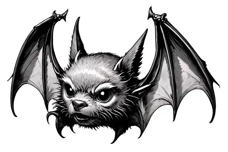 vampire bat, gothic, simple, aesthetic tattoo, cute tattoo design idea