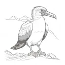 tattoo drawing of a blue-footed booby with chimborazo mountain in the background tattoo design idea