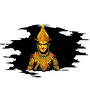 golden Thai warrior tattoo design idea