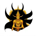 golden Thai warrior tattoo design idea