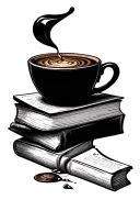 Books And Coffee tattoo design idea