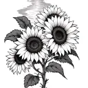 tornado and sunflowers tattoo design idea