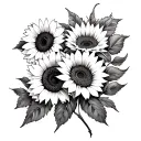 tornado and sunflowers tattoo design idea