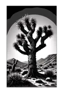 joshua tree silhouette tattoo design idea