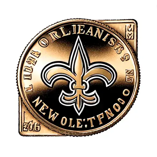 New Orleans Saints NFL Logo within a 1 Cent Penny tattoo design idea