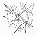 broken arrow crashing into shattered compass tattoo design idea