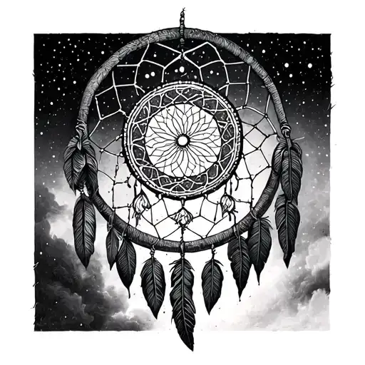 Zodiac sign Libra, zodiac sign Aquarius, as a dream catcher tattoo design idea