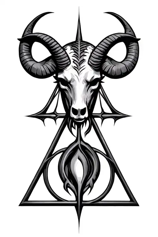 Libra, Aries, taurus, deathly hallows symbol tattoo design idea