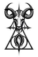 Libra, Aries, taurus, deathly hallows symbol tattoo design idea