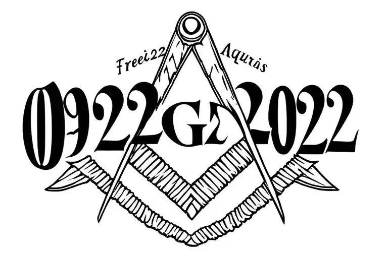 "09222022" freemason symbol and aquarius tattoo design idea