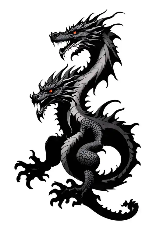 dragon and lava tattoo design idea