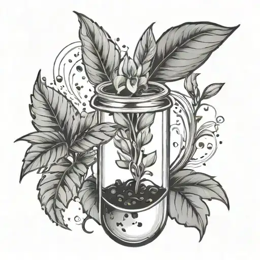 test tube with a plant coming out  tattoo design idea