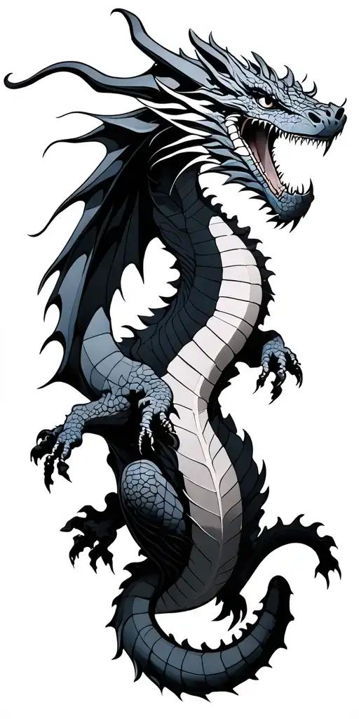 Mechanical Dragon tattoo design idea