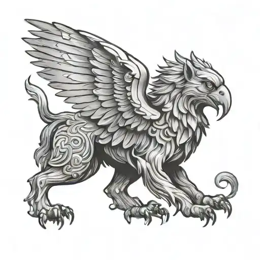 gryphon symbolizing strength and protection tattoo design idea