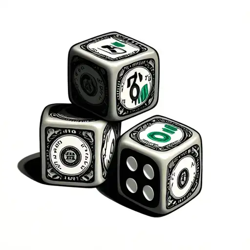 Nyc money dice risk nothing gain nothing tattoo design idea