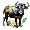 carabao and sampaguita flower tattoo design idea