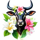 carabao and sampaguita flower tattoo design idea