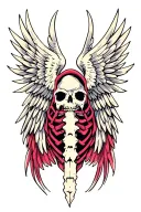 "Nihill but the sacrum is" wings tattoo design idea