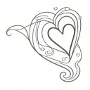 heart with wave tattoo design idea
