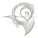 heart with wave tattoo design idea