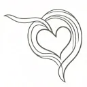 heart with wave tattoo design idea