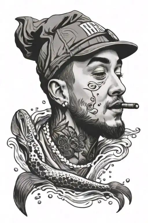 Mac Miller Swimming tattoo design idea