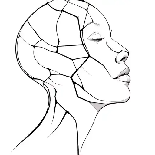 representation of a beautifully complex broken personality  tattoo design idea