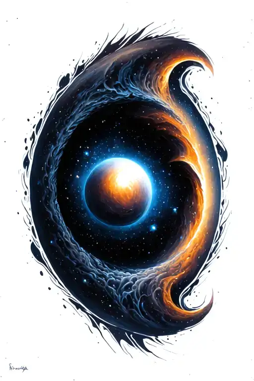 black hole from interstellar tattoo design idea
