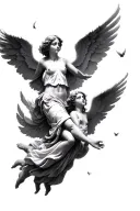 angels falling from heaven tattoo design idea