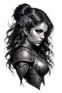 female warrior tattoo design idea