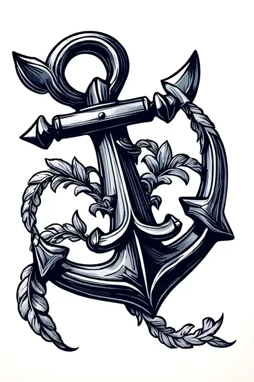 navy anchor representing flour de lis tattoo design idea