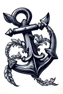 navy anchor representing flour de lis tattoo design idea
