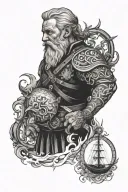 Nordic seafaring father tattoo design idea