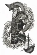 Nordic seafaring father tattoo design idea