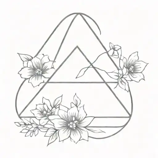 change delta ∆ symbol with flowers wrapped tattoo design idea
