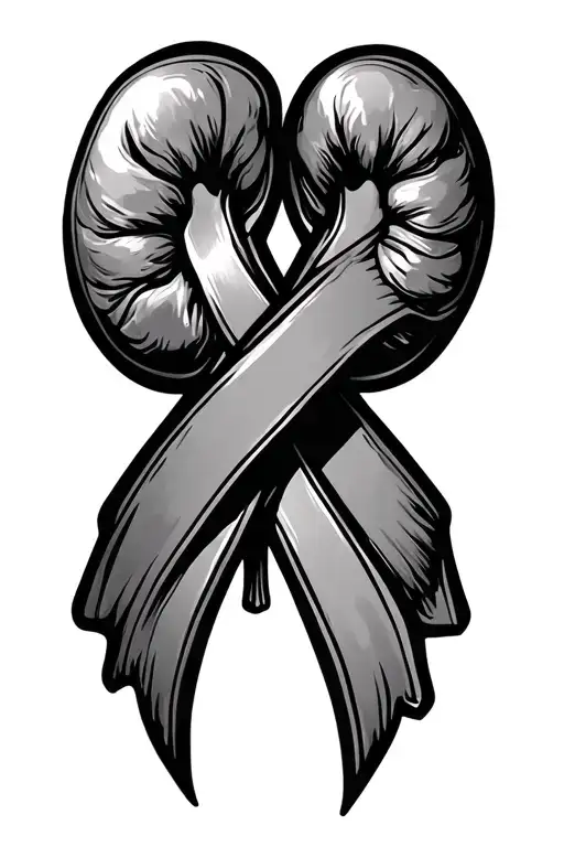 kidney transplant ribbon intertwined tattoo design idea