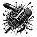 Mic Music with a pebble dropping tattoo design idea